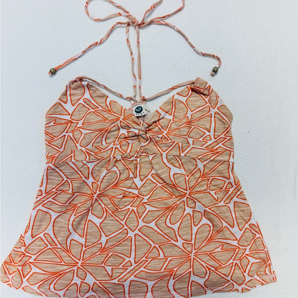Roxy Orange and Beige Patterned Camisole